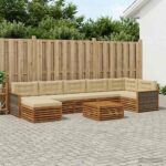 vidaXL Záhradná súprava gaučov 8 pcs Prírodná a béžová