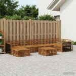 vidaXL Záhradná súprava gaučov 8 pcs Prírodná