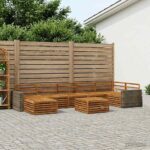 vidaXL Záhradná súprava gaučov 8 pcs Prírodná
