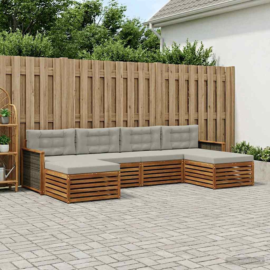 3383679_1.jpg vidaXL Súpravy pohoviek s vankúšom 6 pcs Pevné akáciové drevo – Obrázok 1