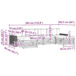 vidaXL Súpravy pohoviek s vankúšom 6 pcs Pevné akáciové drevo – Obrázok 6