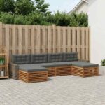 vidaXL Súpravy pohoviek s vankúšom 6 pcs Pevné akáciové drevo