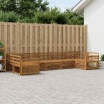 vidaXL Záhradná súprava gaučov 7 pcs Prírodná
