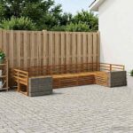 vidaXL Záhradná súprava gaučov 7 pcs Prírodná