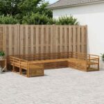 vidaXL Záhradná súprava gaučov 9 pcs Prírodná Pevné akáciové drevo