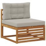 vidaXL Záhradná súprava gaučov s vankúšom 9 pcs Prírodná a svetlosivá – Obrázok 3