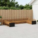 vidaXL Súpravy pohoviek 10 pcs Pevné akáciové drevo