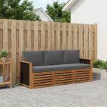 vidaXL Súpravy pohoviek s vankúšom 3 pcs Pevné akáciové drevo