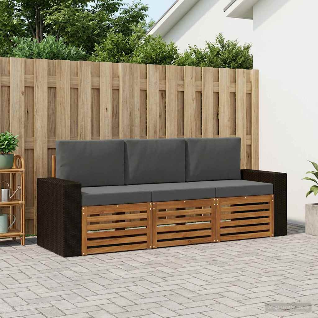 3383973_1.jpg vidaXL Súpravy pohoviek s vankúšom 3 pcs Pevné akáciové drevo – Obrázok 1