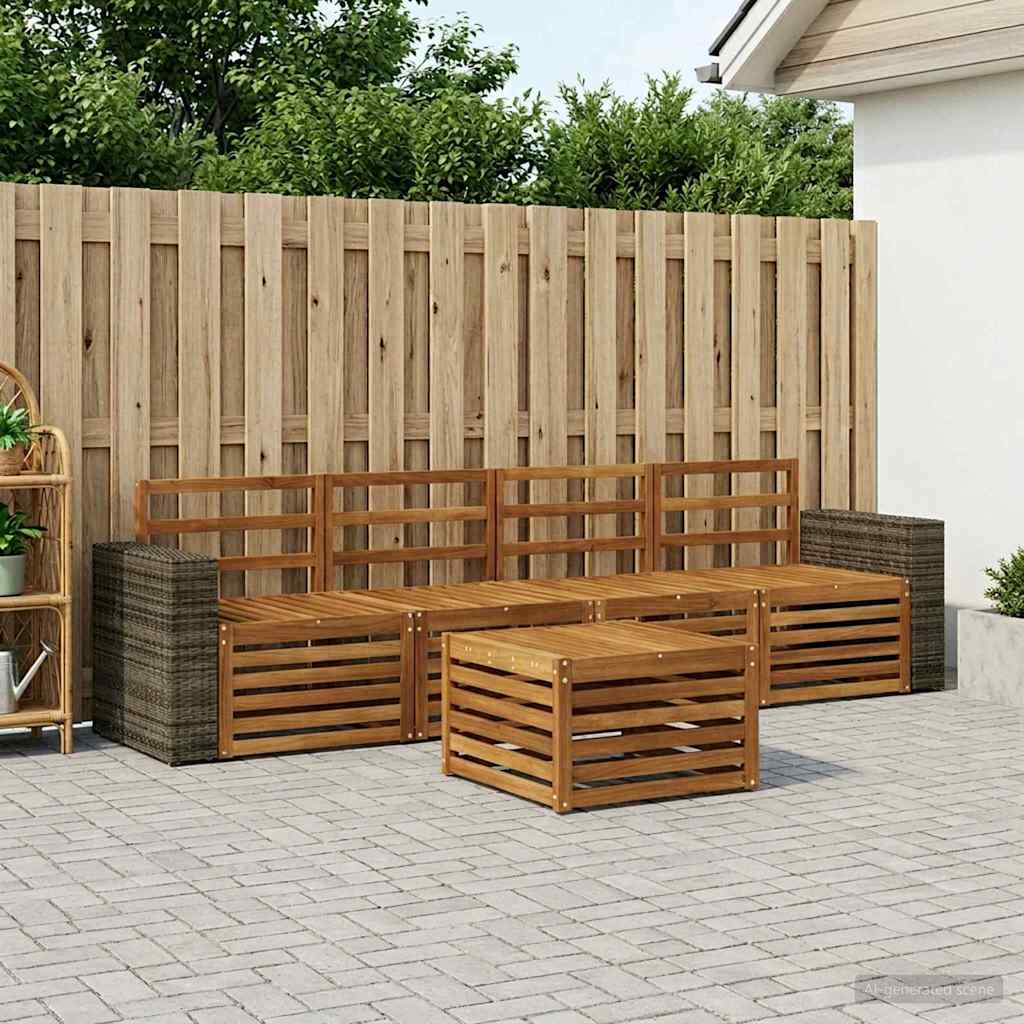 3384005_1.jpg vidaXL Záhradná súprava gaučov 5 pcs Prírodná Pevné akáciové drevo – Obrázok 1