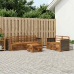 vidaXL Súpravy pohoviek 6 pcs Pevné akáciové drevo