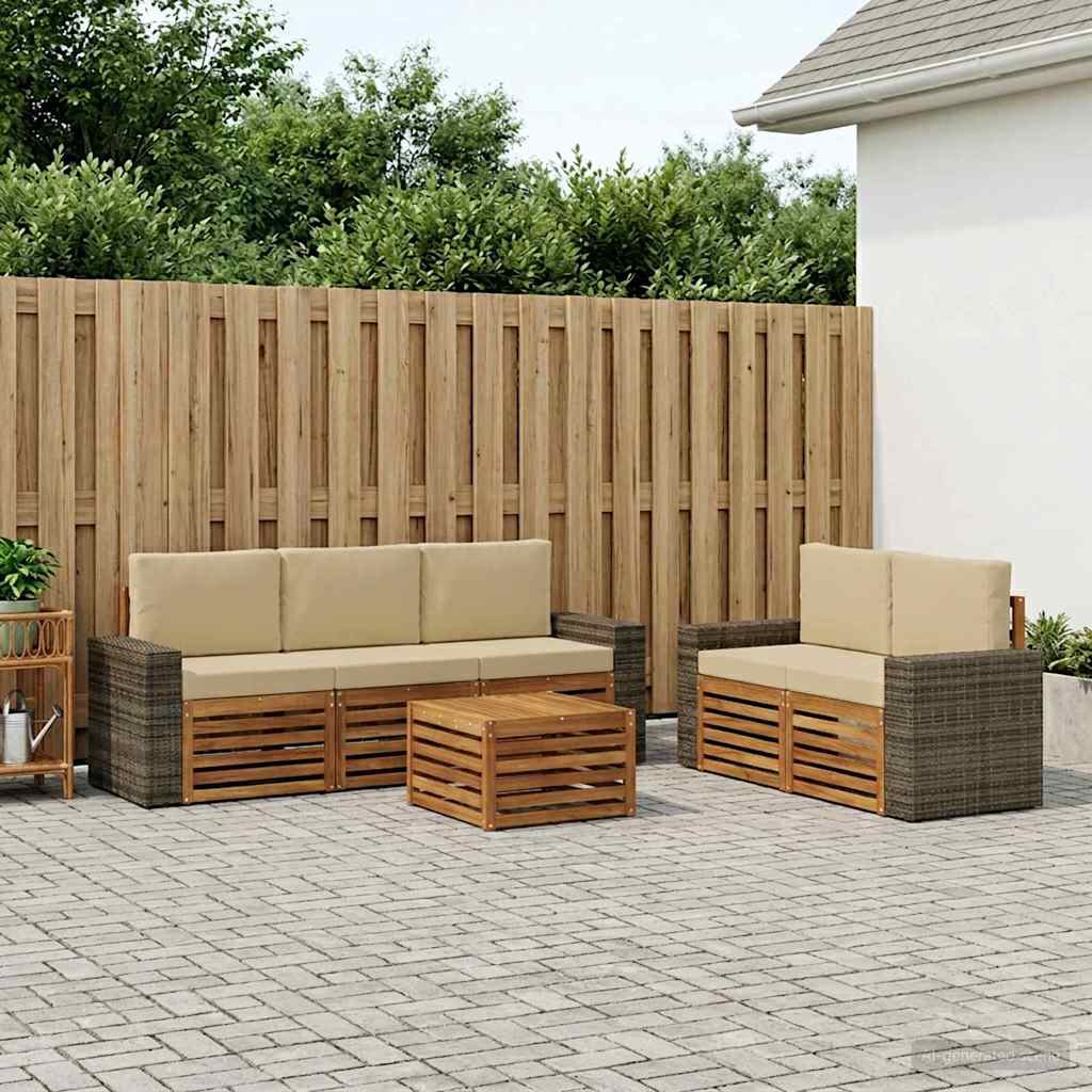 3384039_1.jpg vidaXL Súpravy pohoviek s vankúšom 6 pcs Pevné akáciové drevo – Obrázok 1