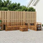 vidaXL Záhradná súprava gaučov 7 pcs Prírodná Pevné akáciové drevo