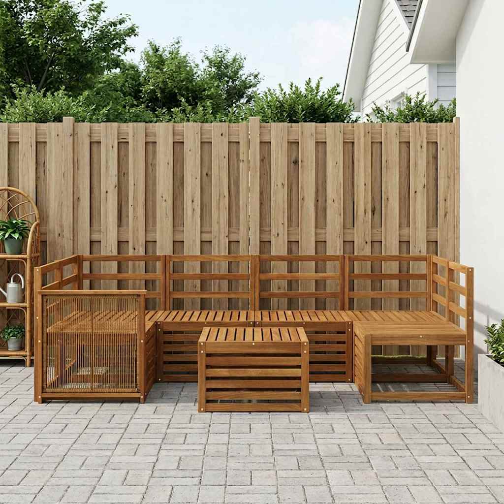 3384085_1.jpg vidaXL Záhradná súprava gaučov 7 pcs Prírodná Pevné akáciové drevo – Obrázok 1