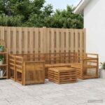 vidaXL Záhradná súprava gaučov 7 pcs Prírodná Pevné akáciové drevo – Obrázok 3