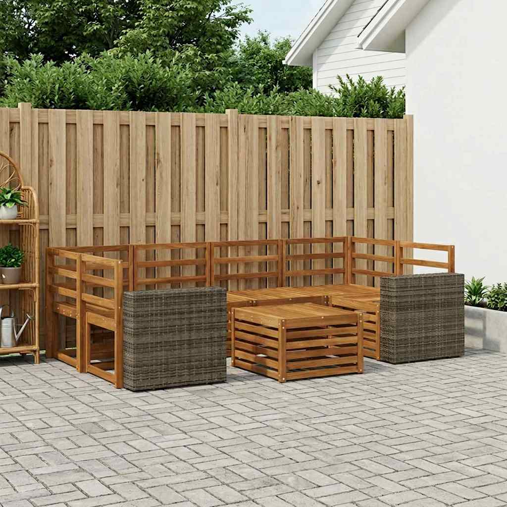 3384095_1.jpg vidaXL Záhradná súprava gaučov 7 pcs Prírodná Pevné akáciové drevo – Obrázok 1