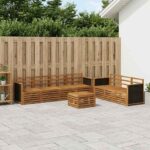 vidaXL Súpravy pohoviek 8 pcs Pevné akáciové drevo