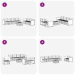 vidaXL Súpravy pohoviek 8 pcs Pevné akáciové drevo – Obrázok 7