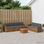 vidaXL Súpravy pohoviek s vankúšom 8 pcs Pevné akáciové drevo