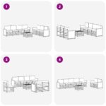 vidaXL Súpravy pohoviek s vankúšom 8 pcs Pevné akáciové drevo – Obrázok 6