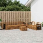 vidaXL Súpravy pohoviek 8 pcs Pevné akáciové drevo
