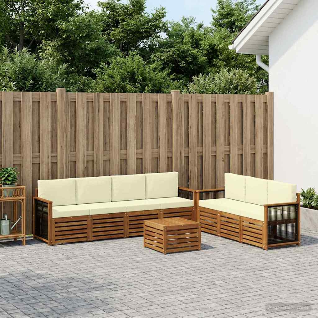 3384111_1.jpg vidaXL Súpravy pohoviek s vankúšom 8 pcs Pevné akáciové drevo – Obrázok 1