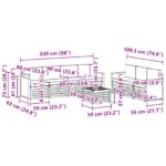 vidaXL Súpravy pohoviek s vankúšom 8 pcs Pevné akáciové drevo – Obrázok 7
