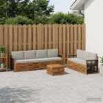 vidaXL Súpravy pohoviek s vankúšom 8 pcs Pevné akáciové drevo