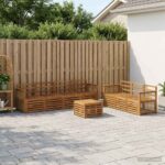 vidaXL Súpravy pohoviek 8 pcs Pevné akáciové drevo