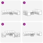 vidaXL Súpravy pohoviek s vankúšom 8 pcs Pevné akáciové drevo – Obrázok 6