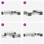vidaXL Súpravy pohoviek 8 pcs Pevné akáciové drevo – Obrázok 6