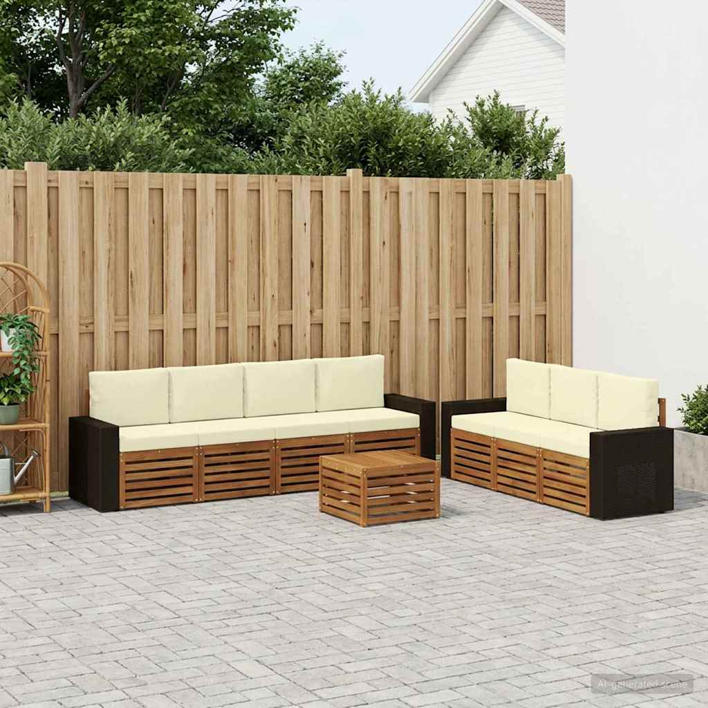 3384121_1.jpg vidaXL Súpravy pohoviek s vankúšom 8 pcs Pevné akáciové drevo – Obrázok 1