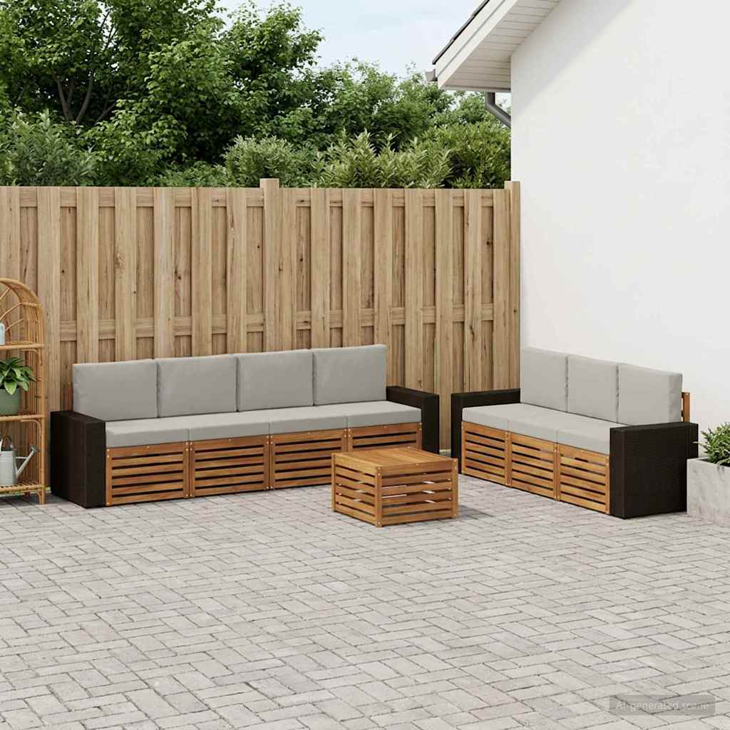 3384122_1.jpg vidaXL Súpravy pohoviek s vankúšom 8 pcs Pevné akáciové drevo – Obrázok 1