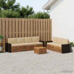 vidaXL Súpravy pohoviek s vankúšom 8 pcs Pevné akáciové drevo