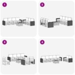 vidaXL Súpravy pohoviek s vankúšom 8 pcs Pevné akáciové drevo – Obrázok 6