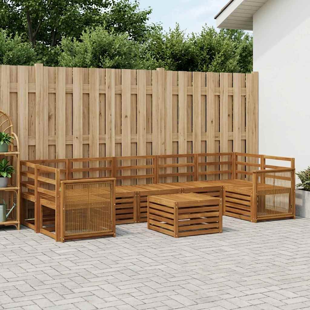 3384145_1.jpg vidaXL Záhradná súprava gaučov 8 pcs Prírodná Pevné akáciové drevo – Obrázok 1