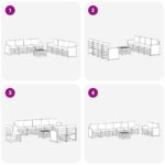 vidaXL Súpravy pohoviek s vankúšom 9 pcs Pevné akáciové drevo – Obrázok 7