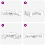 vidaXL Súpravy pohoviek s vankúšom 9 pcs Pevné akáciové drevo – Obrázok 6