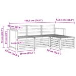 vidaXL Záhradná súprava gaučov 4 pcs Prírodná – Obrázok 7