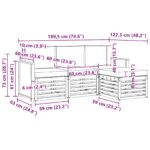 vidaXL Záhradná súprava gaučov s vankúšom 4 pcs Prírodná a krémová – Obrázok 6