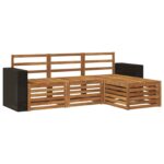 vidaXL Záhradná súprava gaučov 4 pcs Prírodná – Obrázok 2