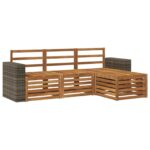 vidaXL Záhradná súprava gaučov 4 pcs Prírodná – Obrázok 2
