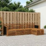 vidaXL Záhradná súprava gaučov 5 pcs Prírodná