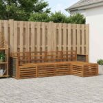 vidaXL Záhradná súprava gaučov 5 pcs Prírodná