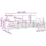 vidaXL Záhradná súprava gaučov s vankúšom 5 pcs Prírodná a krémová – Obrázok 6