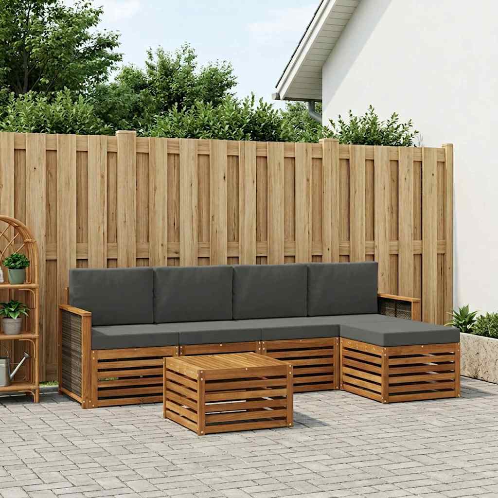 3384258_1.jpg vidaXL Záhradná súprava gaučov s vankúšom 6 pcs Prírodná a antracitová – Obrázok 1