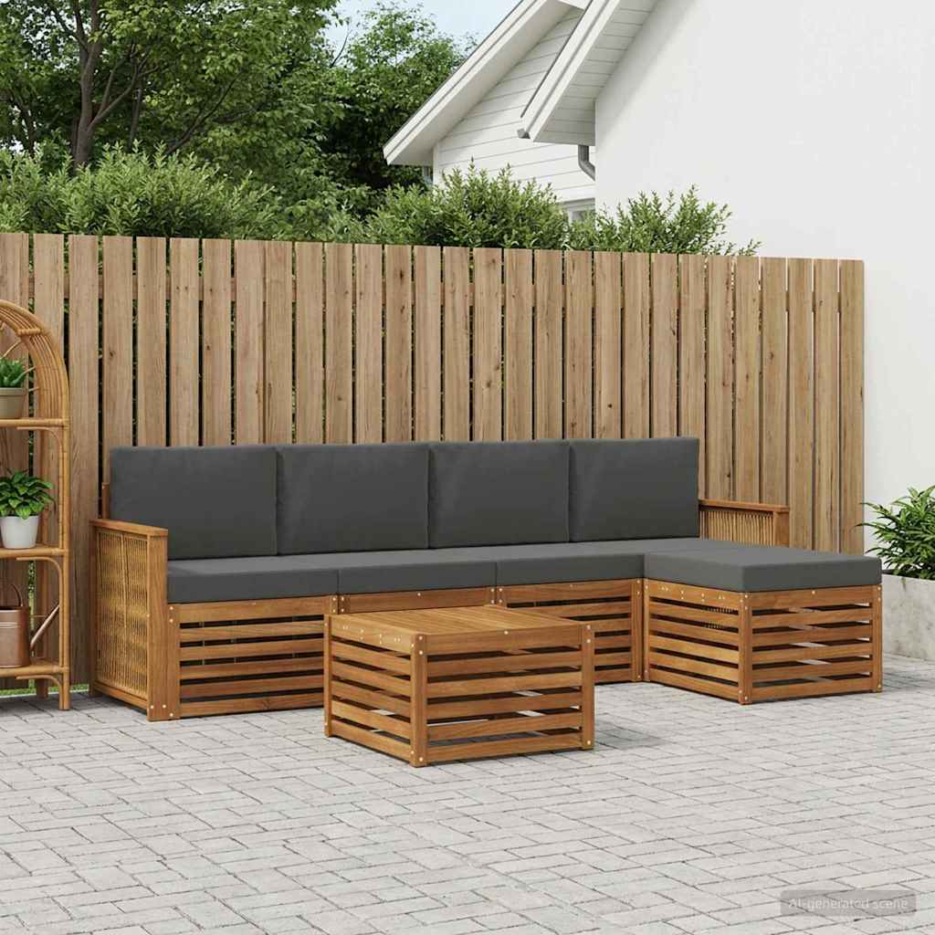 3384268_1.jpg vidaXL Záhradná súprava gaučov s vankúšom 6 pcs Prírodná a antracitová – Obrázok 1