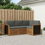 vidaXL Súpravy pohoviek s vankúšom 4 pcs Pevné akáciové drevo