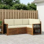 vidaXL Súpravy pohoviek s vankúšom 4 pcs Pevné akáciové drevo