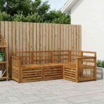 vidaXL Súpravy pohoviek 4 pcs Pevné akáciové drevo